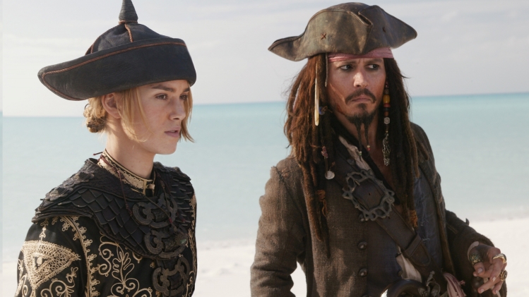 Keira Knightley et Jack Sparrow dans Pirates des Caraïbes 4 