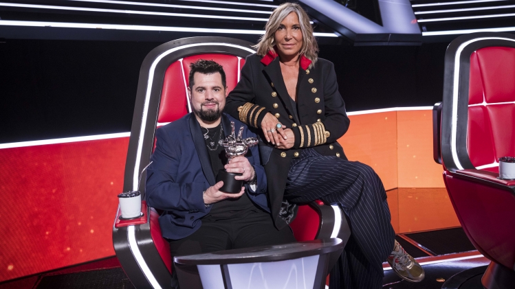 Zazie et son candidat Aurélien Vivos, grand gagnant de The Voice en 2023.