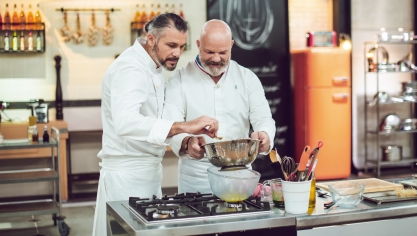 Glenn Viel et Philippe Etchebest dans la saison 14 de Top Chef