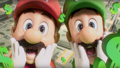 Mario et Luigi dans le spot publicitaire de leur entreprise de plomberie