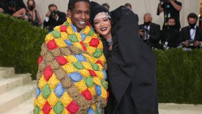 Rihanna et Asap Rocky au gala du MET en 2021. 