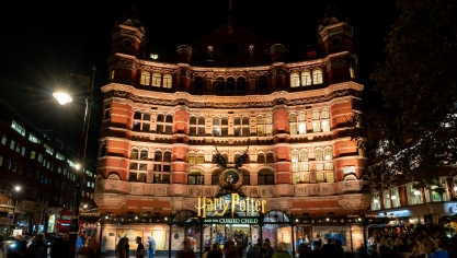 La devanture du Palace Theatre à Londres, où est jouée la pièce Harry Potter et l