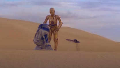 C3PO dans Star Wars IV : un nouvel espoir. 