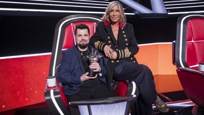 Zazie et son candidat Aurélien Vivos, grand gagnant de The Voice en 2023.