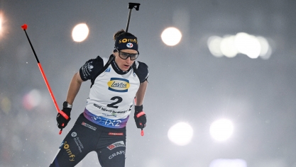 La biathlète française Julia Simon, déjà double championne du monde après deux courses