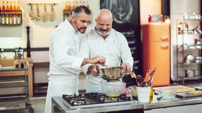 Glenn Viel et Philippe Etchebest dans la saison 14 de Top Chef