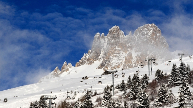 Le domaine skiable des Trois Vallees à Meribel. 