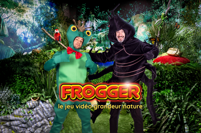 Benjamin Morgaine et Vincent Desagnat se glissent dans des costumes délirants pour animer Frogger.