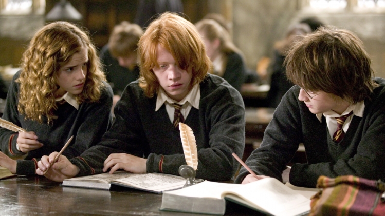 Emma Watson, Rupert Grint et Daniel Radcliffe dans Harry Potter et la Coupe de feu.