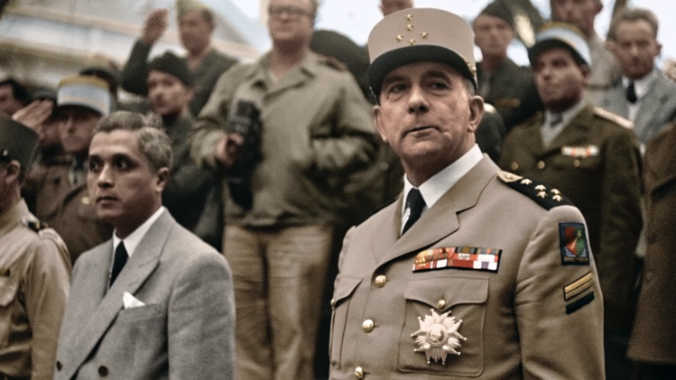 Le maréchal De Lattre de Tassigny, dans le documentaire consacré à la guerre que la France a mené en Indochine.
