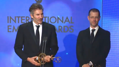 David Benioff et D.B. Weiss aux International Emmy Awards.