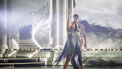 Ines Reg et Christophe Licata lors du dernier prime de Danse avec les stars 
