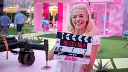 Margot Robbie sur le tournage de Barbie