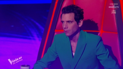 Mika lors des dernières battles de The Voice, diffusées sur TF1 samedi 20 avril 2024. 